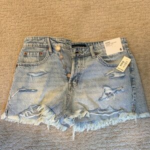 Aeropostale Distressed Light Blue Denim Shorts